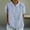 Style1-Blue linen shirts for women, variant on Womens Short Sleeve Tunic Tops Striped Loose Fit Cotton Linen Shirts Lapel Spring Casual Summer Lightweight Breathable Blouses Gray XL