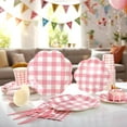 thumbnail image 6 of AUR 192 Pcs Pink Gingham Paper Plates And Napkins Set Party Supplies - For 24 Guests Paper Plates And Napkins Knives Spoons Forks Cups - For Baby Shower Bridal Shower Wedding, 6 of 16