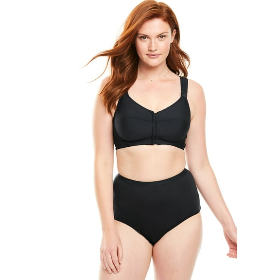 Comfort Choice Women's Plus Size Stay Cool Front Close Wireless Posture Bra