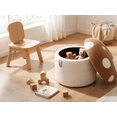 thumbnail image 2 of Guyou Cute Kids Storage Stool, Mushroom Shaped Upholstered Kids Reading Chair with Storage, Faux Fur Toddler Chair, Children's Shoe Changing Stool for Playroom Kindergarten Bedroom, Brown, 2 of 9