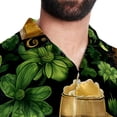 thumbnail image 5 of Saint Patrick's Day Men's Short Sleeve Poplin Shirt, Casual Printed Button Down Top for Summer Beach, Spread Collar Unisex Beach Shirt, 5 of 6