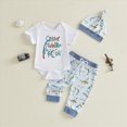 thumbnail image 2 of Xudanell Baby Girl Outfits Romper Shirt Tops Printed Pants Sets with Matching Hat Travel Outfit White 3-6 Months, 2 of 8