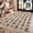 Beige & Black, variant on Fnova Scalloped Floral Area Rug, 3'x5' Machine Washable Non Slip Jute Rug for Entryway Kitchen Bedroom Living Room, Kid and Pet Friendly Indoor Carpet
