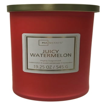 Mainstays Juicy Watermelon Scented Single-Wick Frosted Jar Candle, 19.25 Oz.