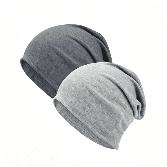 XIBUFE 100% Cotton T-Shirt Beanie for Women Men Slouchy Soft Skull Cap | Lightweight Sleep Hat,Ultra-Soft Chemo Cap Headwear,Double-Layer Summer Beanie,Slouch Breathable Turban Daily Beanies