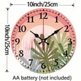 thumbnail image 3 of Pratyus Rainbow Palm Leaves Silent Wall Clock 10 Inches, Decorative Round Analog Wall Clock for Living Room, Bedroom, Kitchen, Office, Cafe - Wood Frame, Silent, Battery Operated 10x10in, 3 of 8