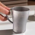 thumbnail image 4 of Vjnyvs Vintage Pure Titanium Coffee Mug Portable Beer Stein Tumbler with Handle Silver Retro Cold Water Mug for Indoor Outdoor, 4 of 6