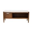 thumbnail image 3 of Pemberly Row 19.5" Solid Wood Accent Bench with Storage & Cushion in Walnut, 3 of 8