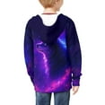 thumbnail image 2 of Chaqlin Galaxy Dreamy Wolf Girls Long Sleeve Hooded Pullover Lightweight with Pockets Trendy Comfy Top for Teens Fall ​​Size 12-14​​, 2 of 7
