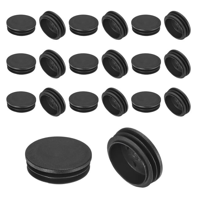 Uxcell 20-Pack Tapones de Agujero Redondos de Plástico, Tapones de Tubo de Plástico de 1.97" (50mm) para Patio/Sillas/Cercas, Tapones de Pierna de Tubo de Metal
