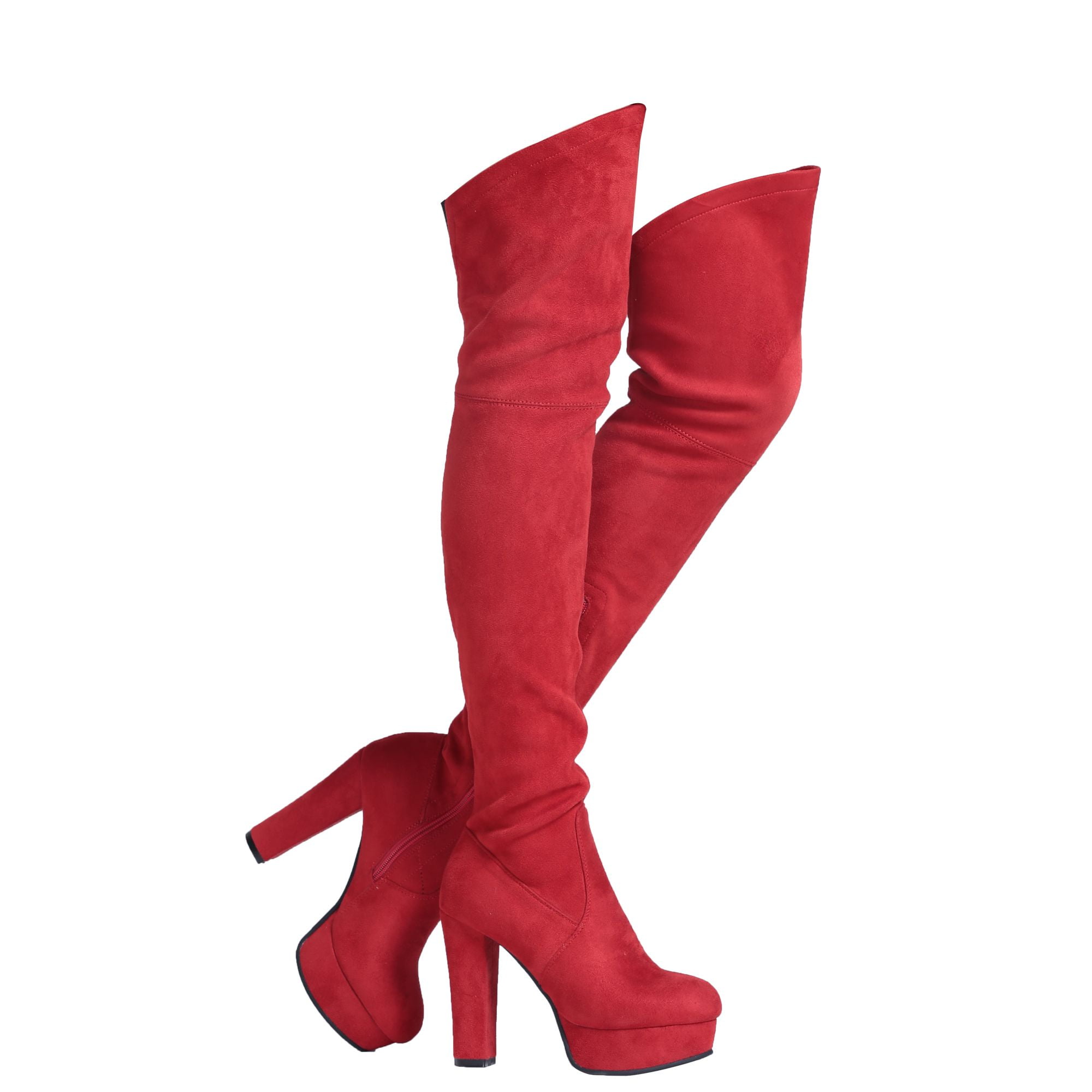 Shoe'N Tale Woman Suede Thigh High Over The Knee Boots - Walmart.com