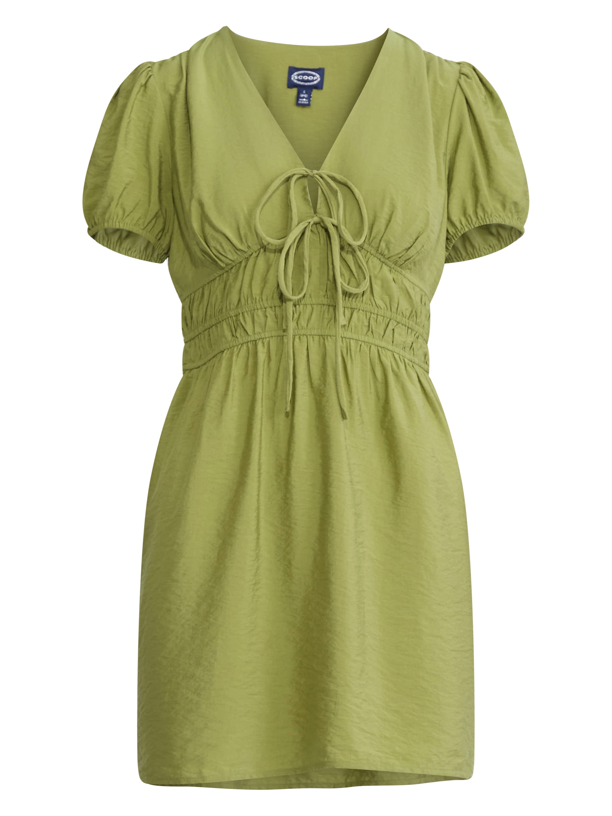Scoop Women’s Mini Dress with Puff Sleeves, Sizes XS-XXL