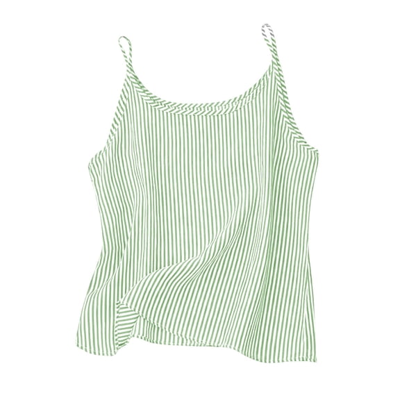Ugoldhm Girls' Vertical Stripe Spaghetti Strap Cami Top Summer Casual Camisole 4-14 Years Old Clothes
