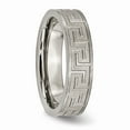 thumbnail image 4 of Titanium Greek Key 6mm Satin & Polished Band Size: 13; for Adults and Teens; for Women and Men, 4 of 6