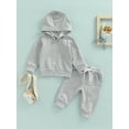 thumbnail image 2 of SAYOO , conjunto de ropa deportiva para bebés y niños, jersey de Color sólido, sudadera con capucha, Tops y conjunto de pantalones informales con cordón SAYOO Moda, 2 of 9