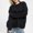 Black, variant on DPTALR George Women's Long Sleeve Loose Solid Color Round Neck Knitted Pullover Sweater,Pink,Big and Tall Men XL