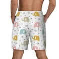 thumbnail image 3 of Sigee Little Elephant Print Mens Swim Trunks with Compression Liner Quick Dry Swim Stretch Beach Shorts with Pockets,S-3XL, 3 of 7