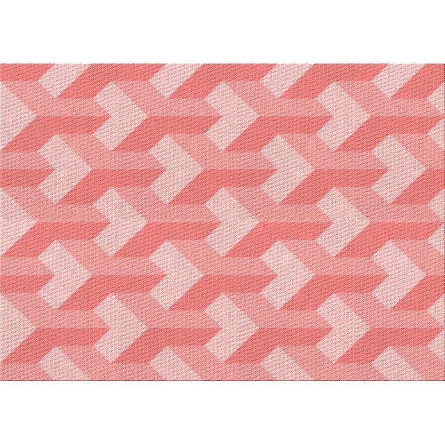 Ahgly Company Machine Washable Indoor Rectangle Transitional Pastel Pink Area Rugs, 8' x 12'