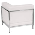 thumbnail image 2 of HERCULES Imagination Series Contemporary Melrose White Leather Right Corner Chair with Encasing Frame, 2 of 4