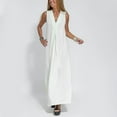 thumbnail image 2 of Baqcunre Maxi Dresses for Women 2024 Women's Summer Casual Dress Sleeveless V Neck Vent Maxi Loose Dress Boho Beach Long Sundress with Long Dress Dresses for Women 2024 Summer Dresses for Women 2024, 2 of 8