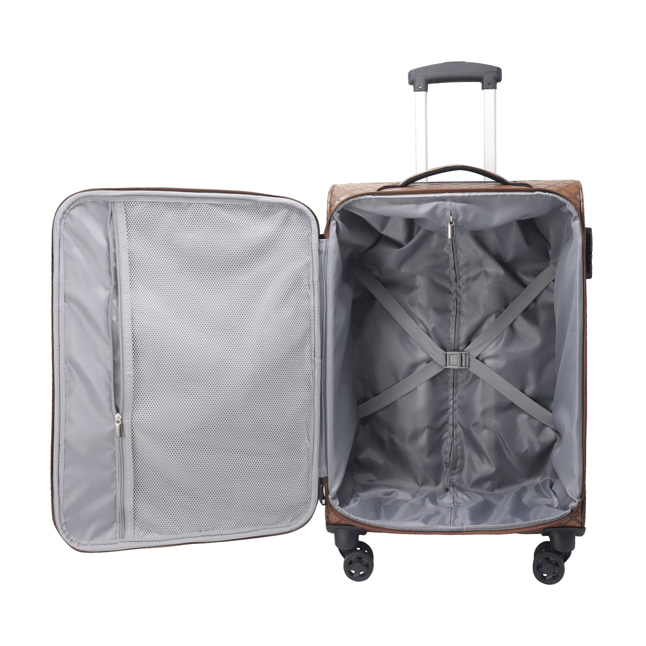 WEPLUS 5 piece Suitcases Luggage(20",24"),PU Leather Softside Suitcase with Double Spinner Wheels