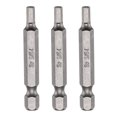 thumbnail image 1 of Uxcell 3pcs H9/64 Punta de destornillador hexagonal 1/4" Vástago hexagonal 50mm/2" Longitud Punta magnética de cabeza hexagonal de acero S2 para destornilladores eléctricos y manuales, 1 of 7