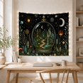 thumbnail image 5 of Garden Inside a Glass Terrarium Under Stars, Dreamy Fantasy for Plant Lovers, Botanical Cosmos Decor, Housewarming Gift Tapestry Wall Hanging for Bedroom, Living Room and Dorm, 5 of 7