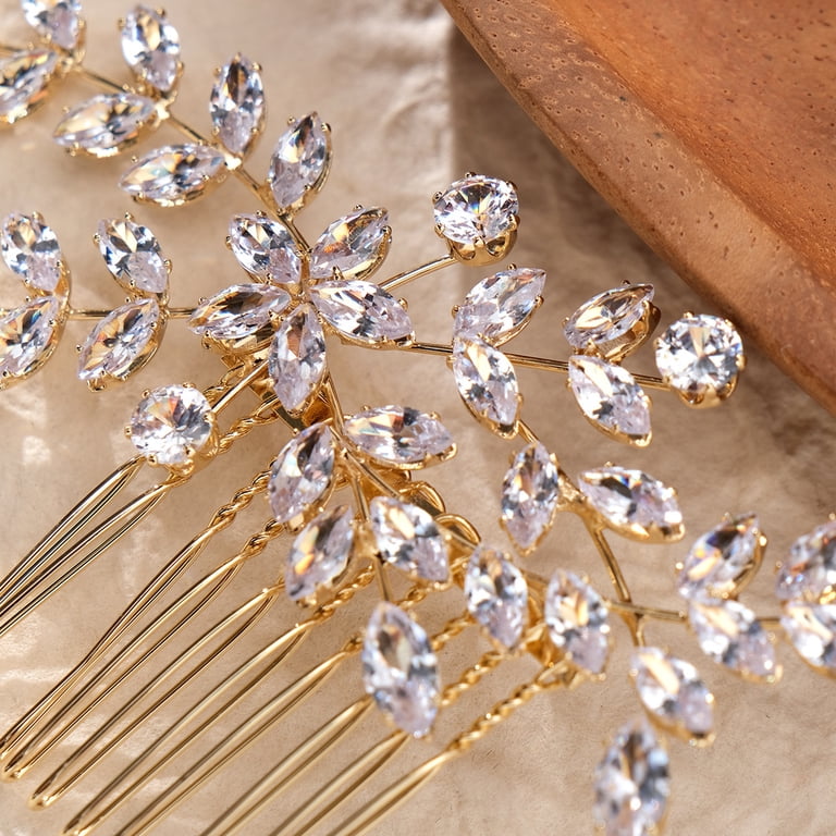 Wedding Hair Comb Faux Pearl Crystal Bride Hair Accessories  display picture 2