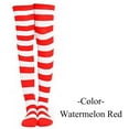 thumbnail image 2 of Prolriy Thigh High Socks for Women 1 Pair Christmas High Long Stockings for Womens Over Knee Socks Christmas Cosplay Party Costumes Socks Knee High Long Striped Stocking Womens Socks Watermelon Red, 2 of 4