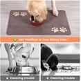 thumbnail image 2 of Pet Feeding Mat-Absorbent Pet Placemat for Food and Water Bowl, Dog Food Mat with Waterproof Rubber Backing, No Stains Quick Dry Water Dispenser Mat for Dog and Cat, Dark Gray-17"x27", 2 of 4