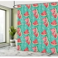 thumbnail image 5 of Ambesonne Watermelon Shower Curtain, Fruit Slices and Shapes, 69"Wx75"L, Dark Seafoam and Multicolor, 5 of 5