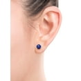 thumbnail image 4 of Sterling Silver Freshwater Pearl and Lab Created Sapphire 3 Pair Stud Set, 4 of 4