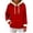 Red Sweatshirts, variant on Jsaierl Women's Fuzzy Trim Hoodies Drawstring Sweatshirts with Kangaroo Pocket Cozy Winter Pullovers S-2XL