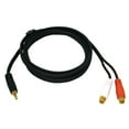 thumbnail image 2 of Wideskall 6 Feet 3.5mm Male to 2 RCA Female Stereo Audio Cable Pack of 5, Black, 2 of 3