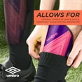 thumbnail image 2 of Umbro Ceramica Junior Stirrup Soccer Shin Guards for Preteens, Pink, 2 of 9