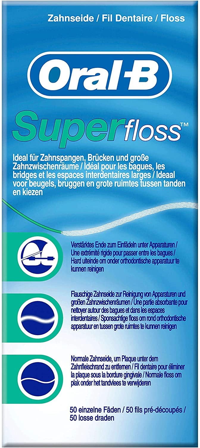 B Superfloss Super Dental Floss Bridges - Pack 12 - Walmart.com