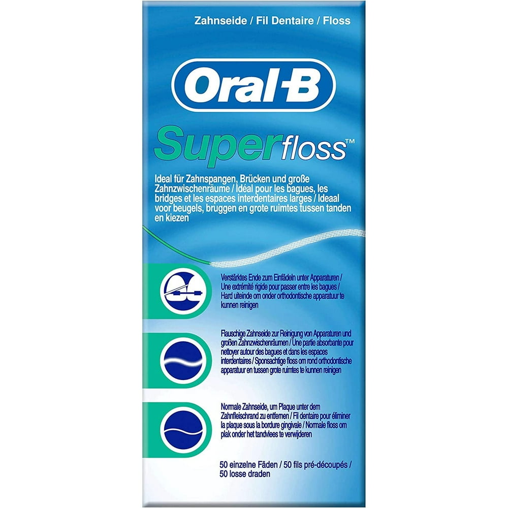 Oral B Superfloss Super Dental Floss For Braces Bridges Pack of 12