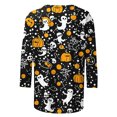 thumbnail image 5 of Miqool Womens Halloween T-Shirts 3/4 Sleeve Tops Loose Fit Round Neck Casual Tunic Blouse Fall Winter Holiday Graphic Tees,S-5XL, 5 of 5
