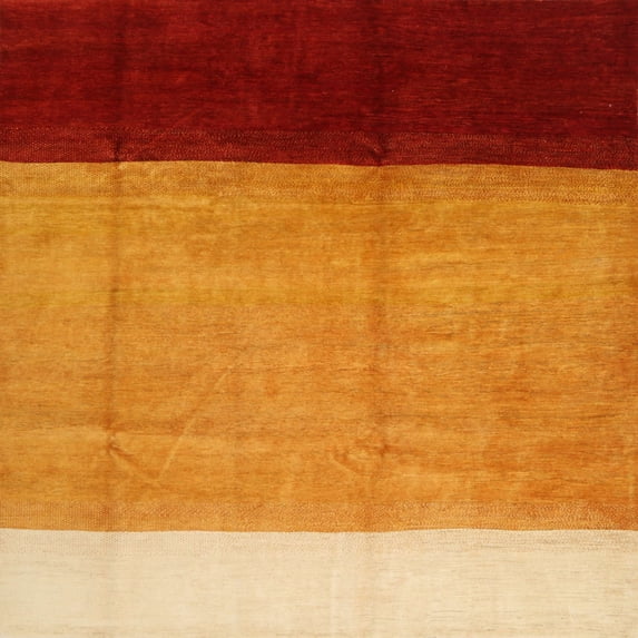 Ahgly Company Indoor Square Contemporary Scarlet Red Area Rugs, 3' Square