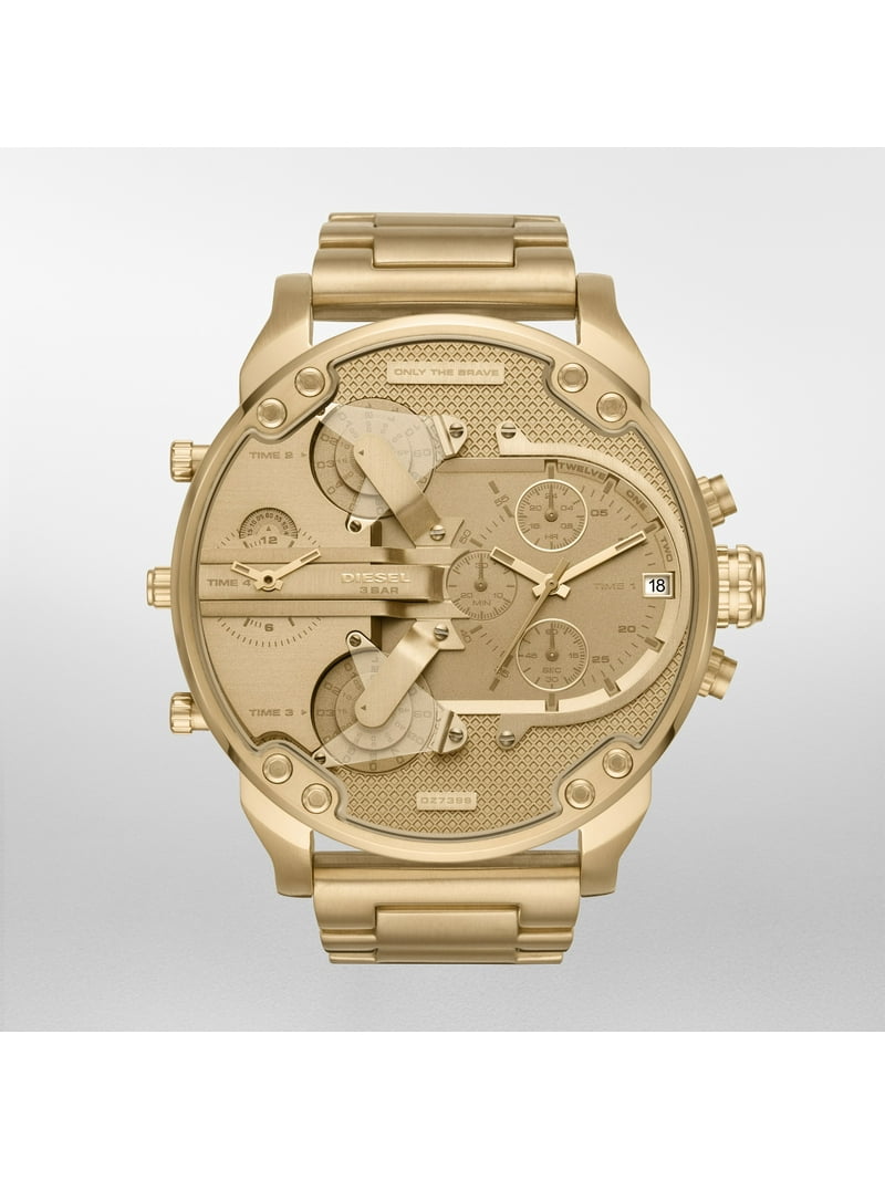 Diesel Men's Big Wrist Mr. Daddy DZ7399 Gold Brass Plated