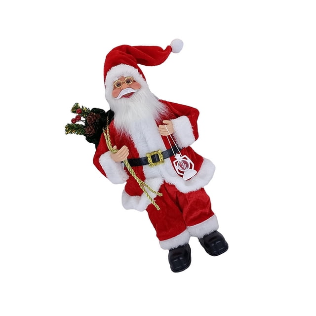 Injueey Snowman Santa Claus Doll Ornament Decoration Statue Table Decor Indoor Desk Kits de decoración para fiestas Rojo 17x30cm