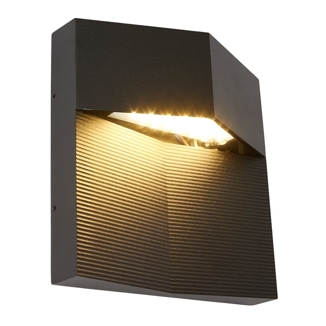 Lampara Muro Led Exterior Negra Luz Suave Cálida