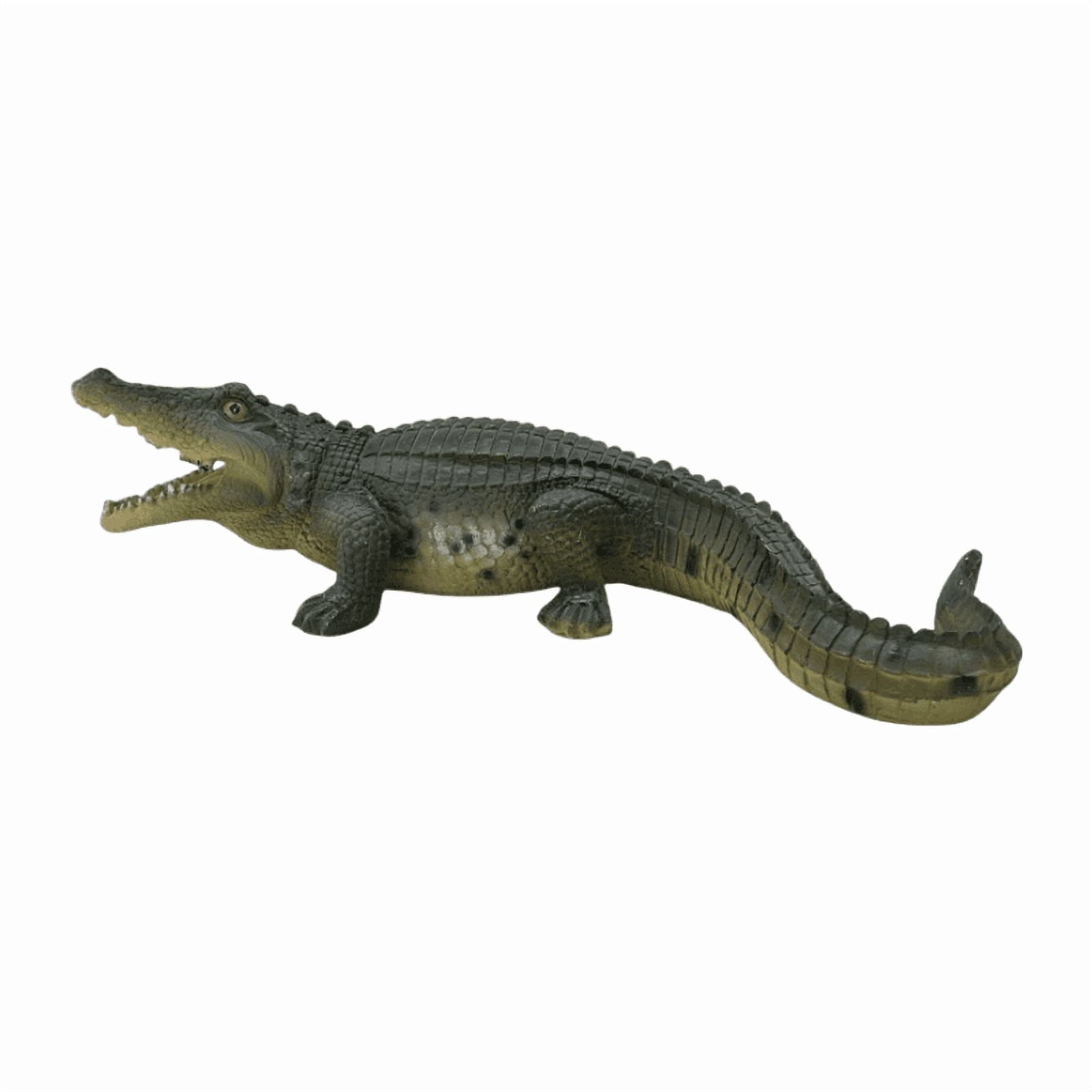 23" Simulated Crocodile Garden Statue,Resin Animal Ornament,Creative Indoor & Outdoor Decor for Garden,Porch,Pond & Backyard,Green