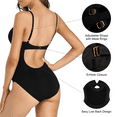 thumbnail image 2 of Hilor Women's One Piece Swimsuit Front Twist Keyhole Bathing Suit Sexy Monokini Swimwear Tummy Control, 2 of 8