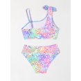 thumbnail image 4 of 2pcs Trendy Girls Leopard Print Swimsuit Set Top + Briefs Set For Summer Beach Vacation Gift, 4 of 5