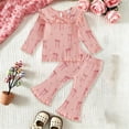 thumbnail image 3 of Mnyotv Cute Bow Printed Fall Outfits for Toddlers Girls Long Sleeve Thermal Top and Trousers Girl Clothes Size 3-4 Years, 3 of 5