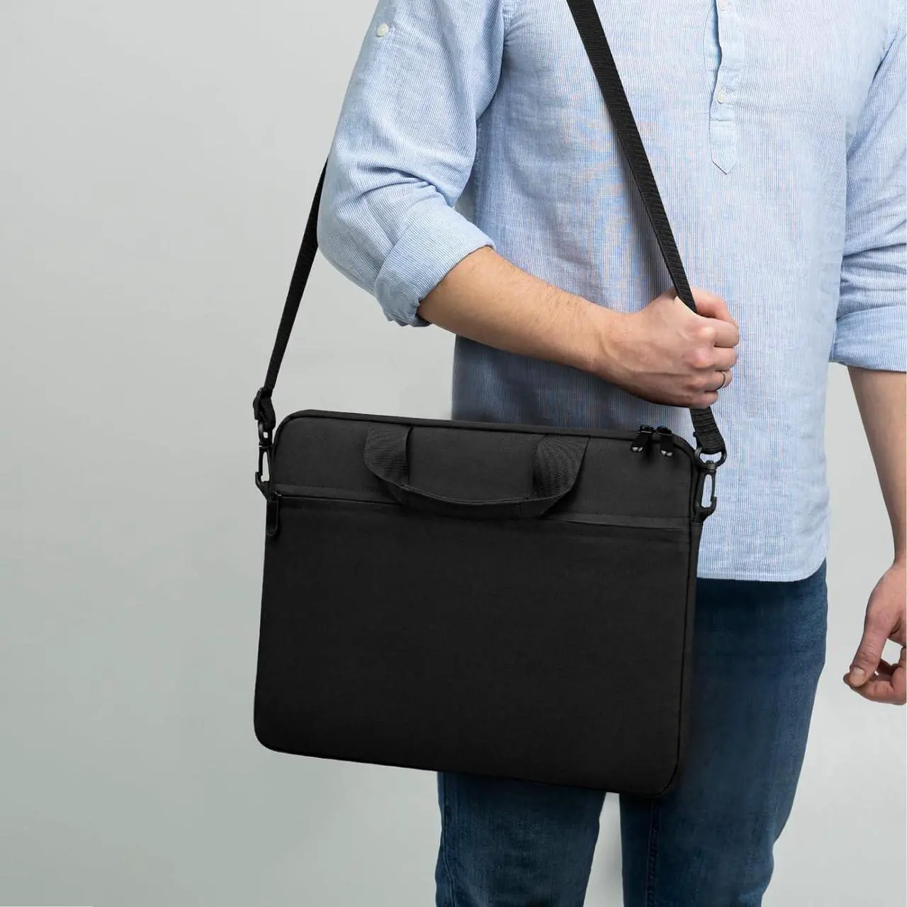 14-15 Inch Laptop Shoulder Messenger Bag Carrying Case Briefcase Slim Protective Computer Sleeve with Handle Strap Pocket for MacBook Acer ASUS HP Surface Dell Chromebook