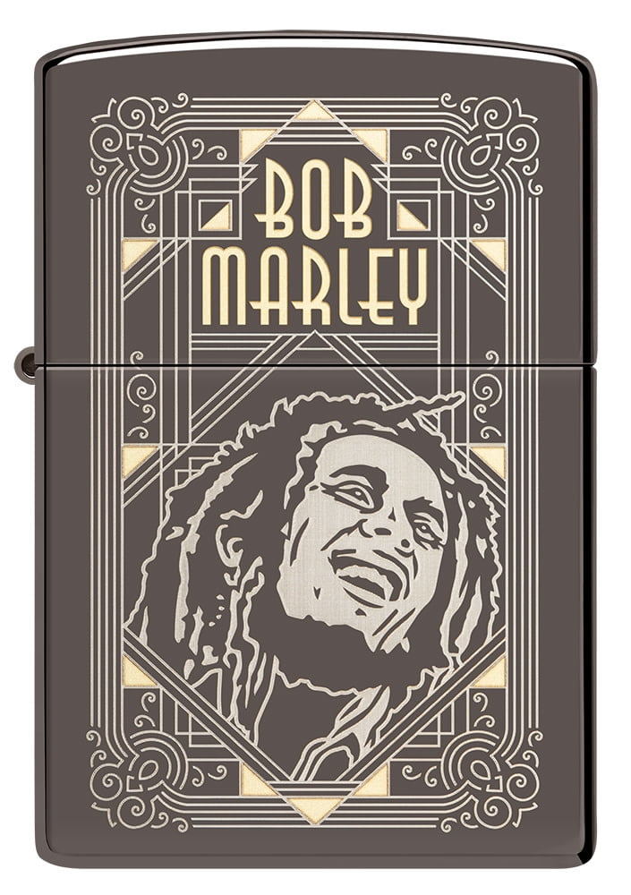 Zippo Bob Marley Laser Two Tone Black Ice Pocket Lighter