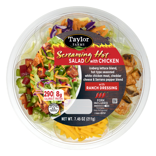 Taylor Farms Screaming Hot Salad Bowl, 7.45 oz Bowl, Fresh