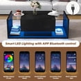 thumbnail image 4 of Taoruifang High Gloss Coffee Table with LED Lights & 1 Drawer – Black Glass Top, 39.3″, 4 of 22